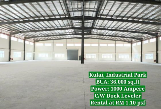 Johor Factory Malaysia Industry 20190828_132743_mh1566975025826-560x380 Brand New Factory at Kulai,Indahpura Industrial Park with Dock Leveler For Sell (PTR129)  