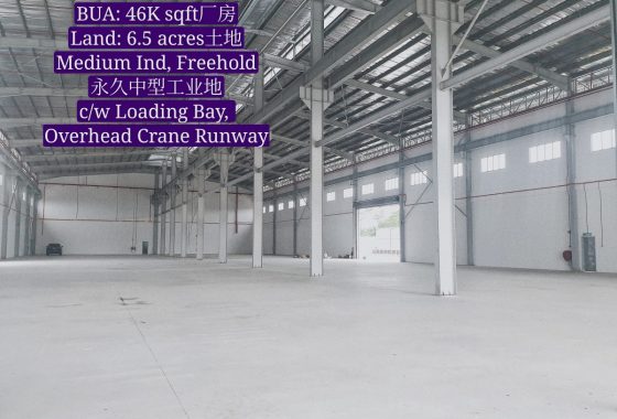 Johor Factory Malaysia Industry 20200608_141719_mh1591868317752-560x380 Senai Area Freehold Detached Factory with 12 meter Height, 6.5 acres Land, Loading Bay and Overhead Crane Runway For Rent (BT-PTR43)  