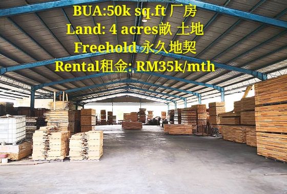 Johor Factory Malaysia Industry IMG-20191006-WA0009_mh1583927819008-560x380 Kota Tinggi Open Shed Factory with Extra Land at Rental RM0.70 only (BT-PTR36)  