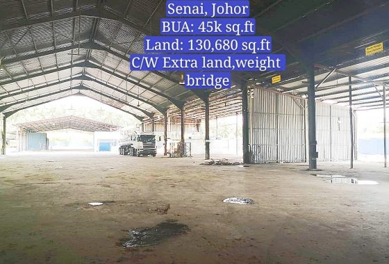 Johor Factory Malaysia Industry IMG-20200217-WA0056_mh1582100117659-1-560x380 Senai, Open Shed Detached Factory with Extra Land and Weight Bridge (BT-PTR 34)  